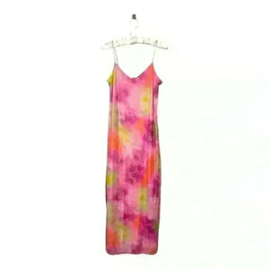 Bar III Women's Midi Tie-Dye Mesh Midi Slipdress, size L